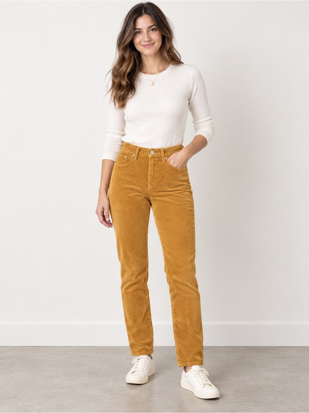 J. Crew Vintage Straight Corduroy Pants 26P Mustard Brown 26 Petite
